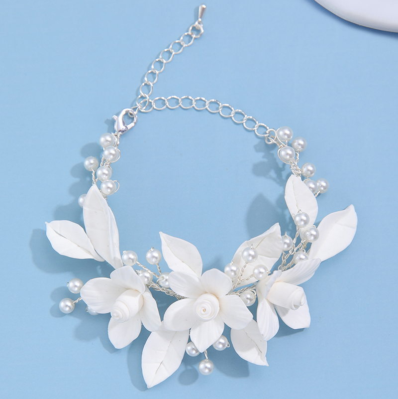 Snake Plant Ceramic - Ins Clay Flower Bridal Bracelet Handmade