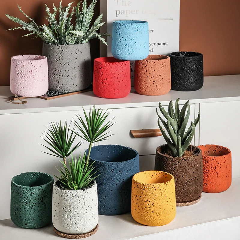 Snake Plant Ceramic - Nordic Cement Flower Pot Decoration Creative